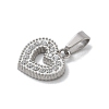 Ion Plating(IP) 304 Stainless Steel Micro Pave Cubic Zirconia Pendants STAS-Z107-06P-01-2