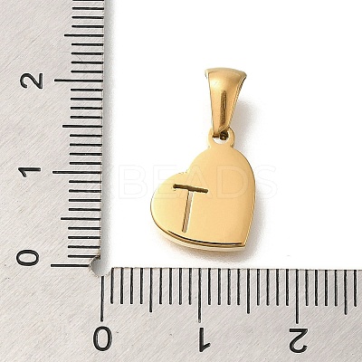 304 Stainless Steel Heart Pendants with Rhinestone STAS-Z103-01G-20-1