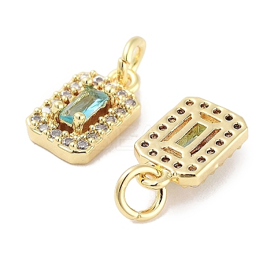 Brass Micro Pave Cubic Zirconia Charms KK-C051-11G-02-1