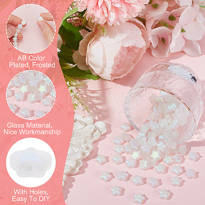 100Pcs Spray Painted Glass Beads GLAA-HY0001-40-1