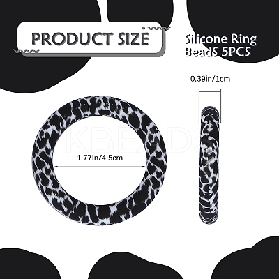 5Pcs Ring Food Grade Eco-Friendly Silicone Focal Beads JX893B-1