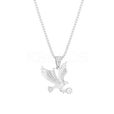 Eagle Alloy Crystal Rhinestone Pendant Necklaces for Men FS-WG26FCA-02-1
