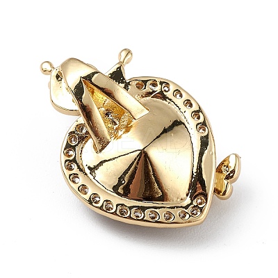 Real 18K Gold Plated Rack Plating Brass Micro Pave Clear Cubic Zirconia Pendants KK-C015-27G-10-1