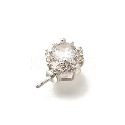 Brass Micro Pave Cubic Zirconia Peg Bails KK-K378-69S-1