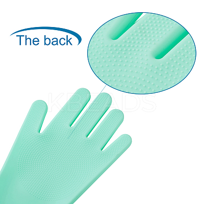 Silicone Dishwashing Gloves AJEW-TA0016-04A-1