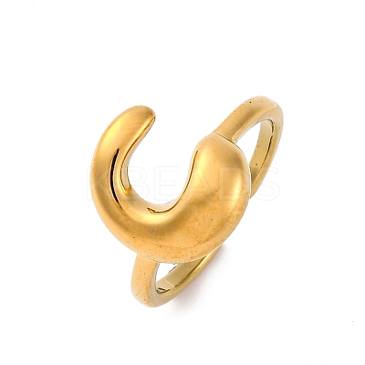 304 Stainless Steel Open Cuff Rings for Women RJEW-M060-01G-03-1