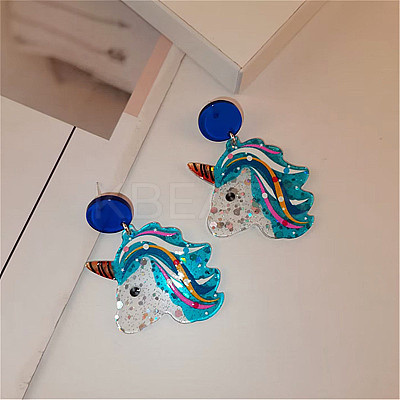 Cute Cartoon Acrylic Dangle Stud Earrings FS-WGDF618-04-1
