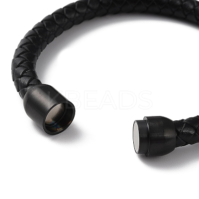 Leather Braided Round Cord Bracelet BJEW-F460-03EB-1