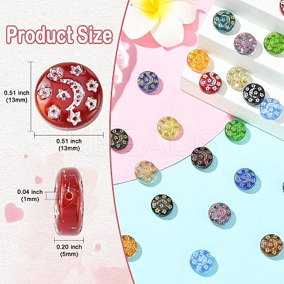 26Pcs 13 Colors Transparent Lampwork Beads LAMP-CJ0002-35-1