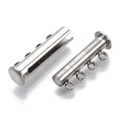 Tarnish Resistant 201 Stainless Steel Magnetic Slide Lock Clasps X-STAS-S079-159P-1