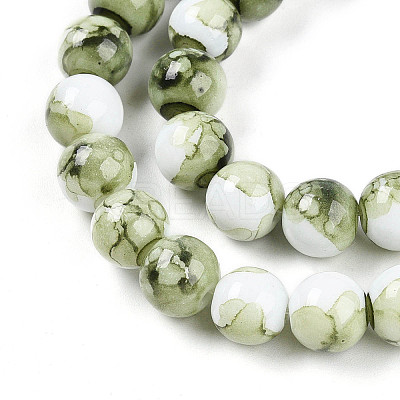 Baking Paint Glass Beads Strands DGLA-N003-10mm-C06-1