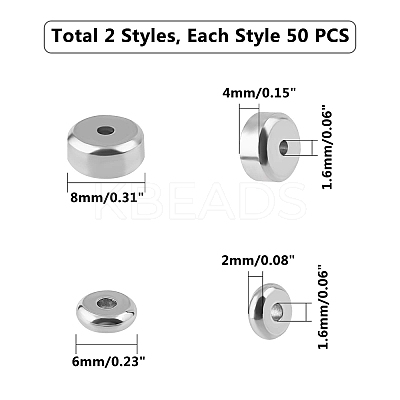 304 Stainless Steel Spacer Beads STAS-UN0010-17-1