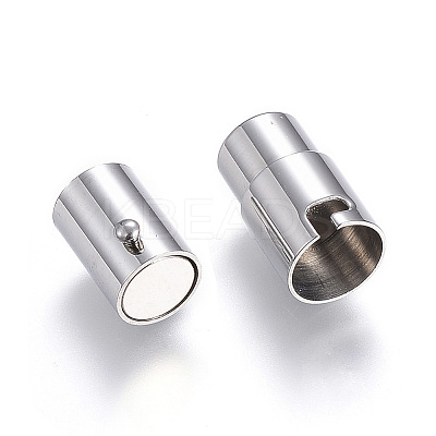Non-Tarnish 304 Stainless Steel Locking Tube Magnetic Clasps LS-X-STAS-D159-30-1