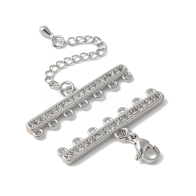 Brass Clear Cubic Zirconia Chain Extender LS-KK-F893-10P-1