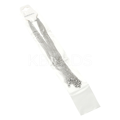 10Pcs 304 Stainless Steel Cable Chain Necklaces Set for Men Women STAS-YW0002-01P-1