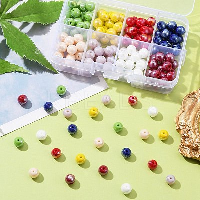160Pcs 8 Colors Electroplate Opaque Glass Beads Strands GLAA-FS0001-74-1
