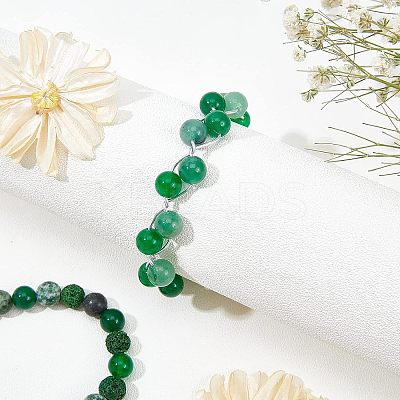 8 Strands 8 Style Frosted Natural Mixed Gemstone Round Beads Strands G-OC0002-06-1