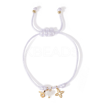 304 Stainless Steel & Brass & Natural Shell Charm Bracelets HP8667-6-1