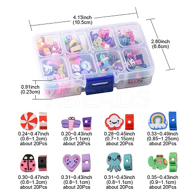160Pcs 8 Style Handmade Polymer Clay Beads CLAY-YW0001-72-1