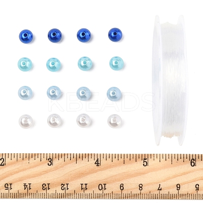 100Pcs 4 Colors Spray Painted ABS Plastic Imitation Pearl Beads OACR-FS0002-09B-1