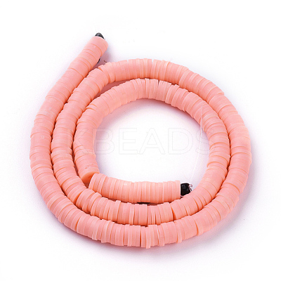 Flat Round Handmade Polymer Clay Beads CLAY-R067-6.0mm-18-1