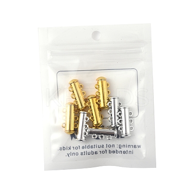 8 Sets 2 Colors 3-Strands Brass Magnetic Slide Lock Clasps KK-FS0001-60-1