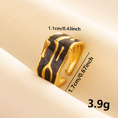 Vintage 304 Stainless Steel Enamel Cuff Ring OB6571-3-1
