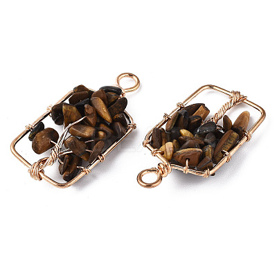 Natural Tiger Eye Pendants G-T131-93B-07-1