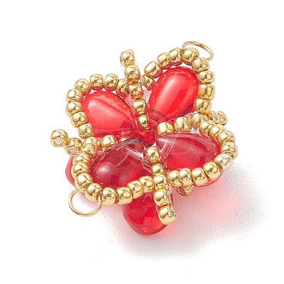 Glass & Seed Beads Links Connector Charms PALLOY-MZ01183-01-1