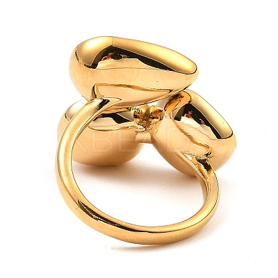 Teardrop & Square Glass Open Cuff Rings RJEW-G289-01G-02-1