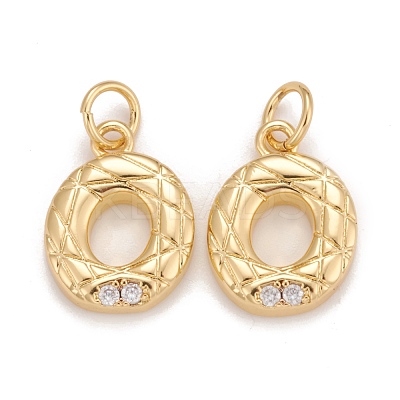 Rack Plating Eco-friendly Brass Micro Pave Clear Cubic Zirconia Charms KK-D072-01G-O-NR-1
