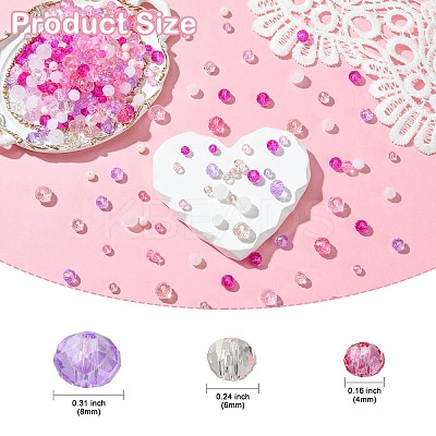 1000Pcs 3 Styles Glass Rondelle Beads GLAA-CJC0009-09D-1