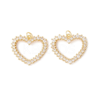 Rack Plating Brass Micro Pave Clear Cubic Zirconia Pendants ZIRC-I057-13G-1