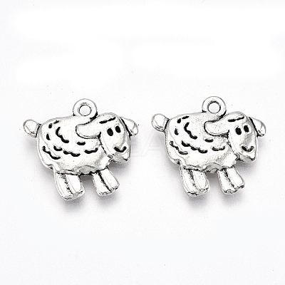 Tibetan Style Alloy Pendants X-TIBE-S323-019AS-RS-1