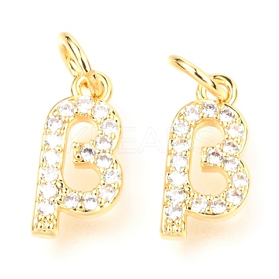 Brass Micro Pave Cubic Zirconia Charms ZIRC-O037-13G-1