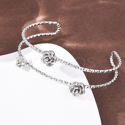 304 Stainless Steel Cuff Bangles for Women LS-BJEW-P377-03P-1