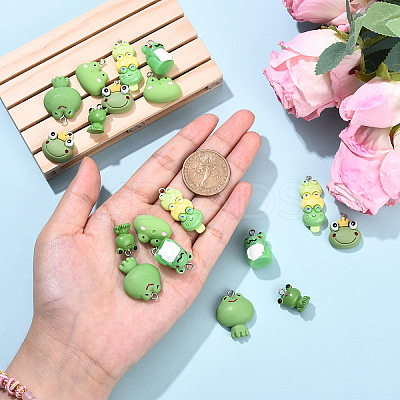18Pcs 6 Styles Opaque Resin Pendants RESI-YW0004-56-1