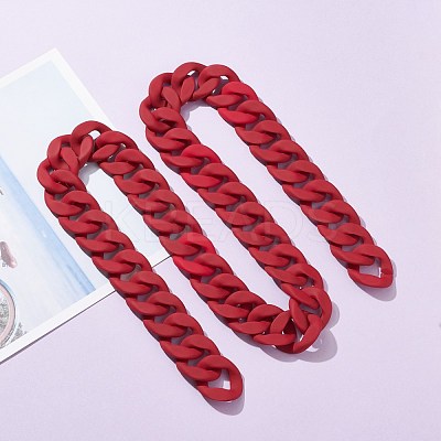 Handmade Acrylic Curb Chain AJEW-JB01036-03-1