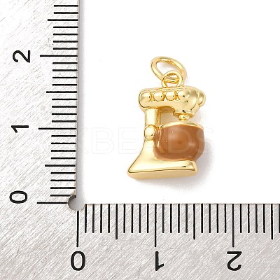 Brass Enamel Charms KK-Q098-31G-B-1