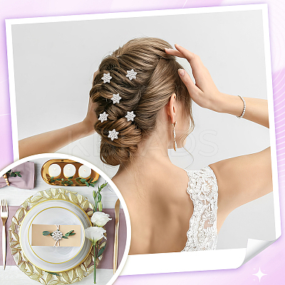 42Pcs 7 Styles 1-Hole Alloy Rhinestone Shank Button ALRI-GA0001-10-1