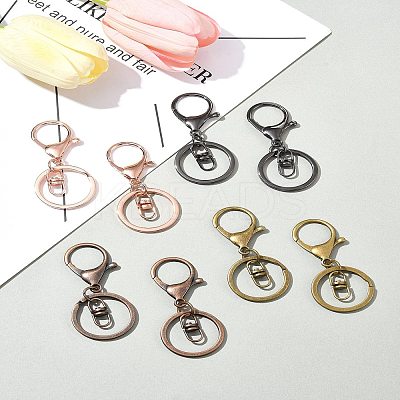 8Pcs 4 Colors Iron Alloy Lobster Claw Clasp Keychain KEYC-FS0001-06A-1