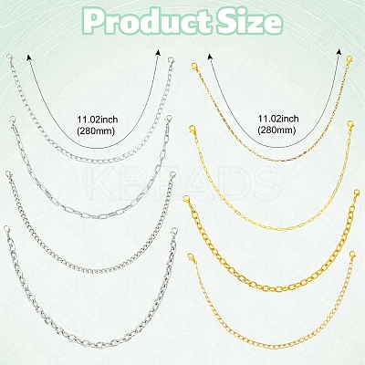 8Pcs Aluminum Curb Chains Pendant Decorations HJEW-CJ00081-1
