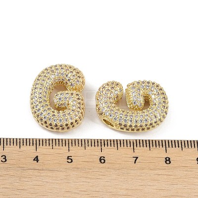 Brass Micro Pave Clear Cubic Zirconia Pendants KK-Z041-01G-G-1