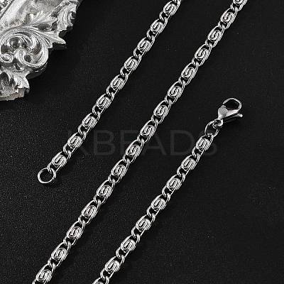Tarnish Resistant 304 Stainless Steel Lumachina Chain Necklaces LS-NJEW-P226-08P-01-1