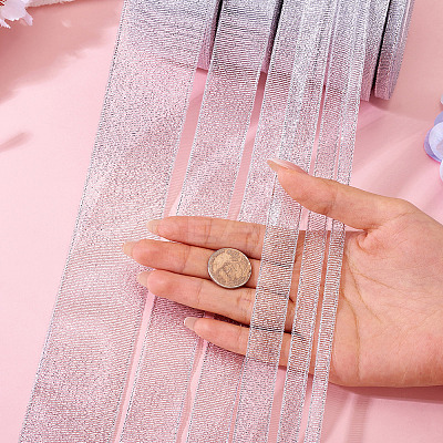 6 Styles 6 Rolls Polyester Ribbons SRIB-TA0001-27-1