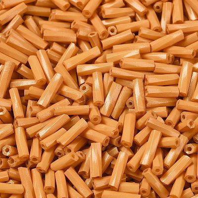 Baking Paint Glass Twist Bugle Beads SEED-C004-02F-1