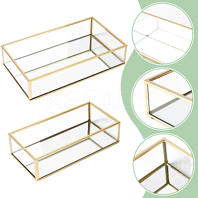 2Pcs 2 Styles Aluminum Alloy Trays for Jewelry ODIS-WR0001-11-1