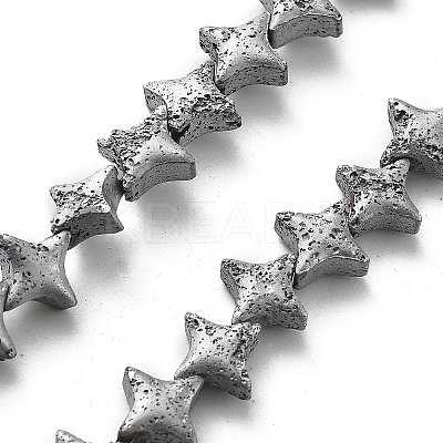 Electroplated Natural Lava Rock Beads Strands G-A251-C01-01I-1