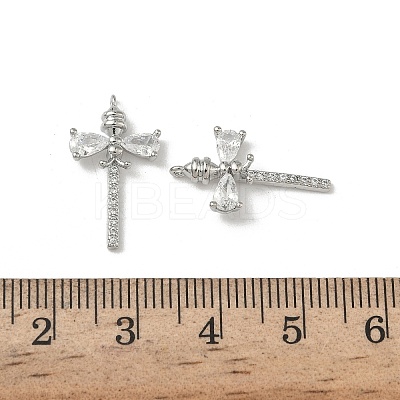 Brass Micro Pave Clear Cubic Zirconia Pendants KK-A280-05B-P-1
