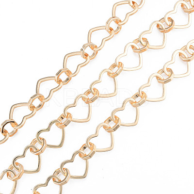 Brass Heart with Octagon Link Chains CHC-N021-10LG-1